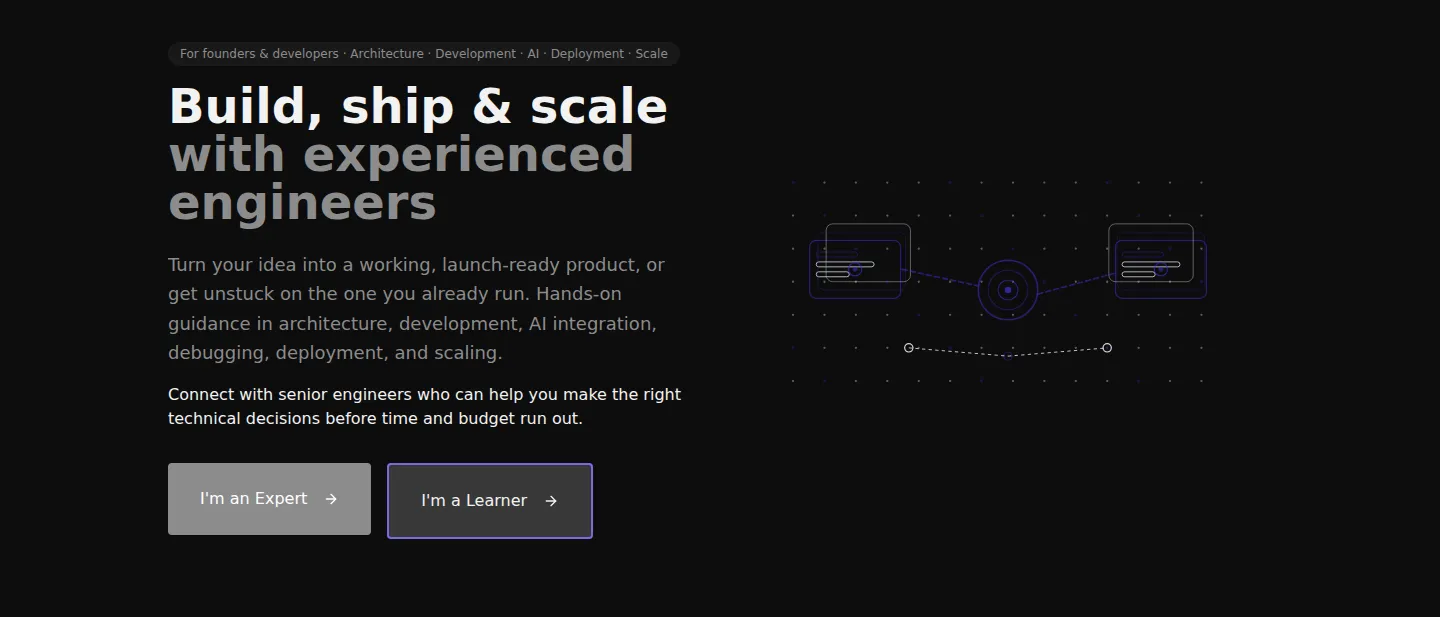 The Exprty home page, headed "Build, ship and scale with experienced engineers"